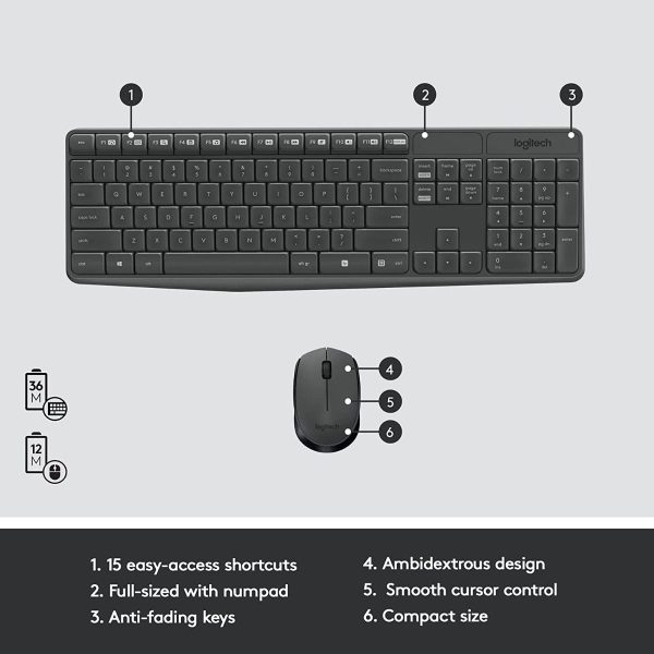 Logitech MK235 Wireless Keyboard And Mouse Combo - Image 3